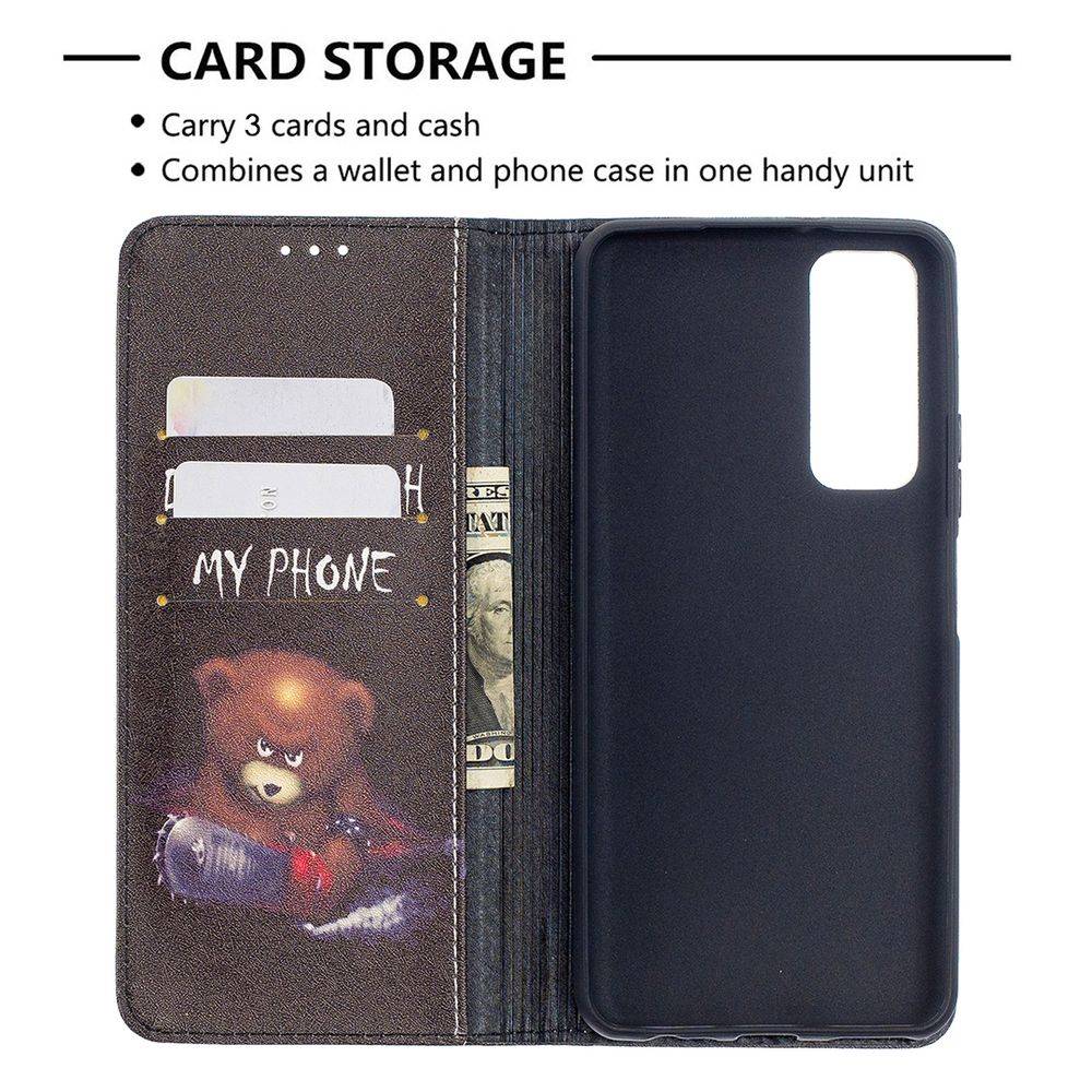 Für Huawei P Smart 2021 Kunstleder Handy Tasche Book Motiv 1 Schutz Hülle Case Cover Etui Neu