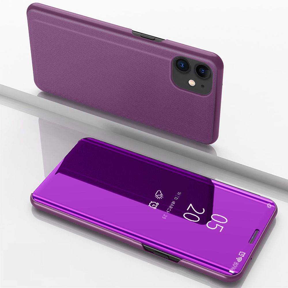 Für Apple iPhone 12 Pro / 12 6.1 Zoll Clear View Spiegel Mirror Smart Cover Magenta Schutzhülle Cover Etui Tasche Hülle Neu Case Wake UP Funktion