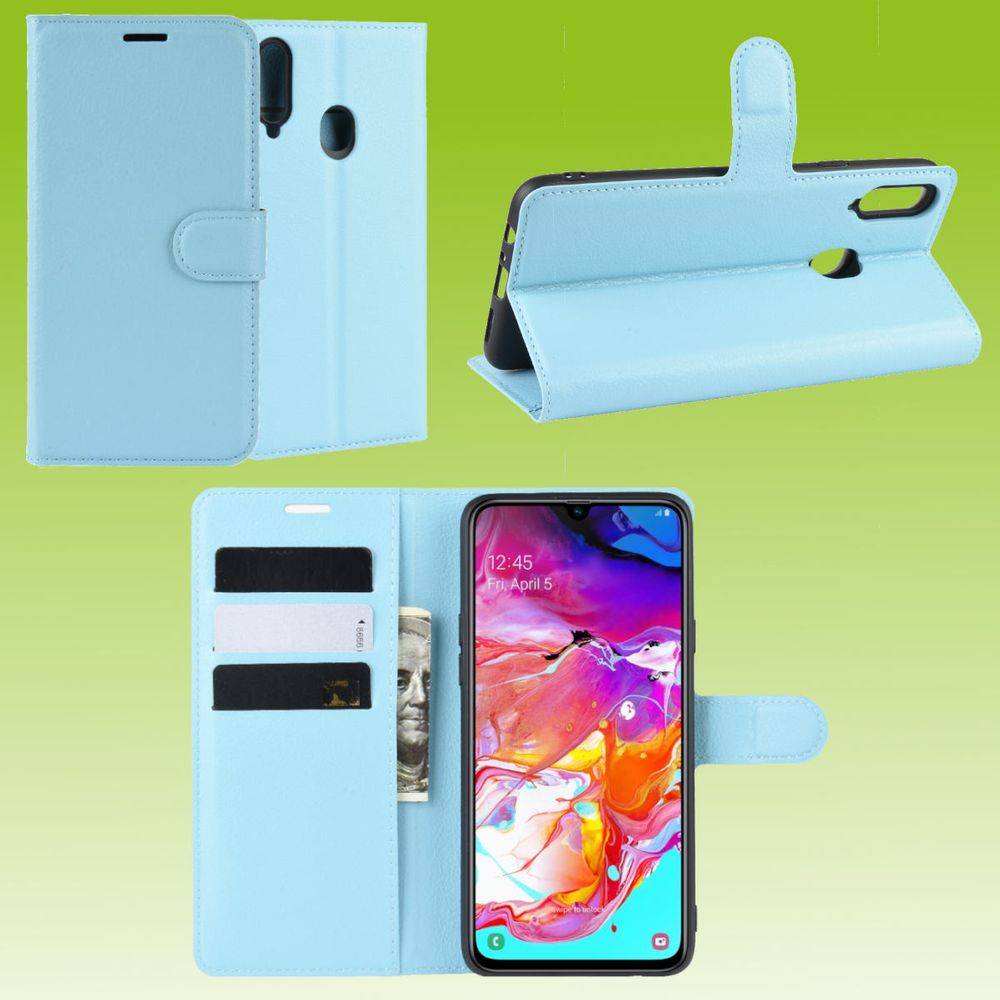 Für Samsung Galaxy A20S A207F Handy Tasche Wallet Premium Blau Schutz Hülle Case Cover Etuis Neu Zubehör