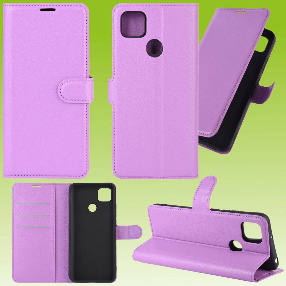 Für Xiaomi Redmi 9C Handy Tasche Wallet Premium Lila Schutz Hülle Case Cover Etuis Neu Zubehör