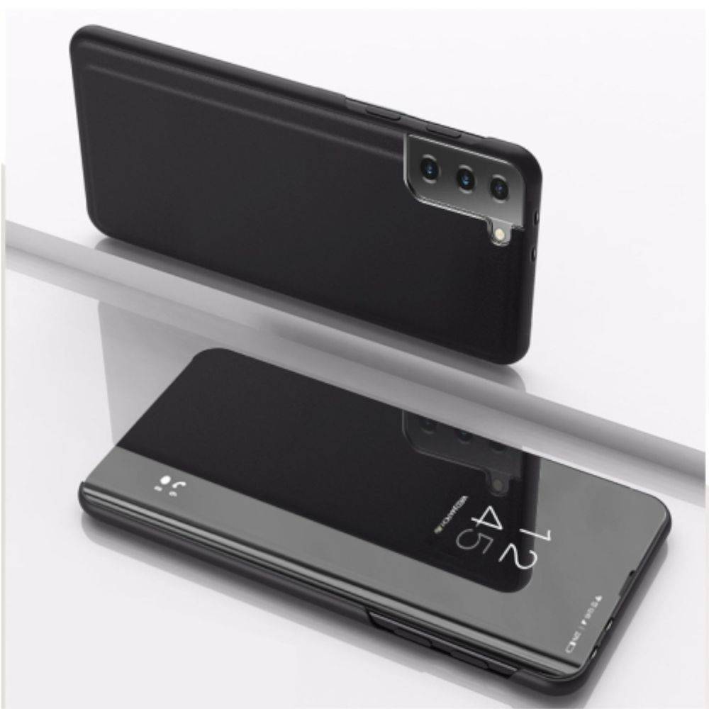 Für Samsung Galaxy S21 G991B Clear View Spiegel Mirror Smartcover Schwarz Schutzhülle Cover Etui Tasche Hülle Neu Case Wake UP Funktion