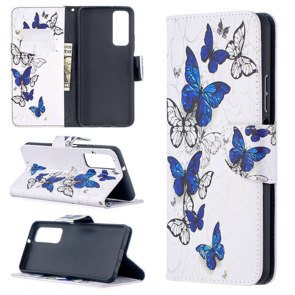 Für Huawei P Smart 2021 Kunstleder Handy Tasche Book Motiv 6 Schutz Hülle Case Cover Etui Neu