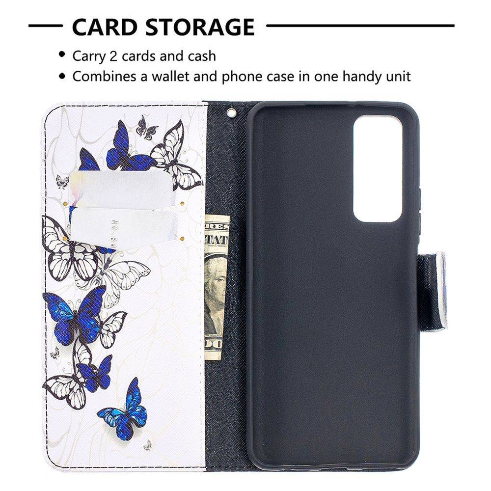 Für Huawei P Smart 2021 Kunstleder Handy Tasche Book Motiv 6 Schutz Hülle Case Cover Etui Neu