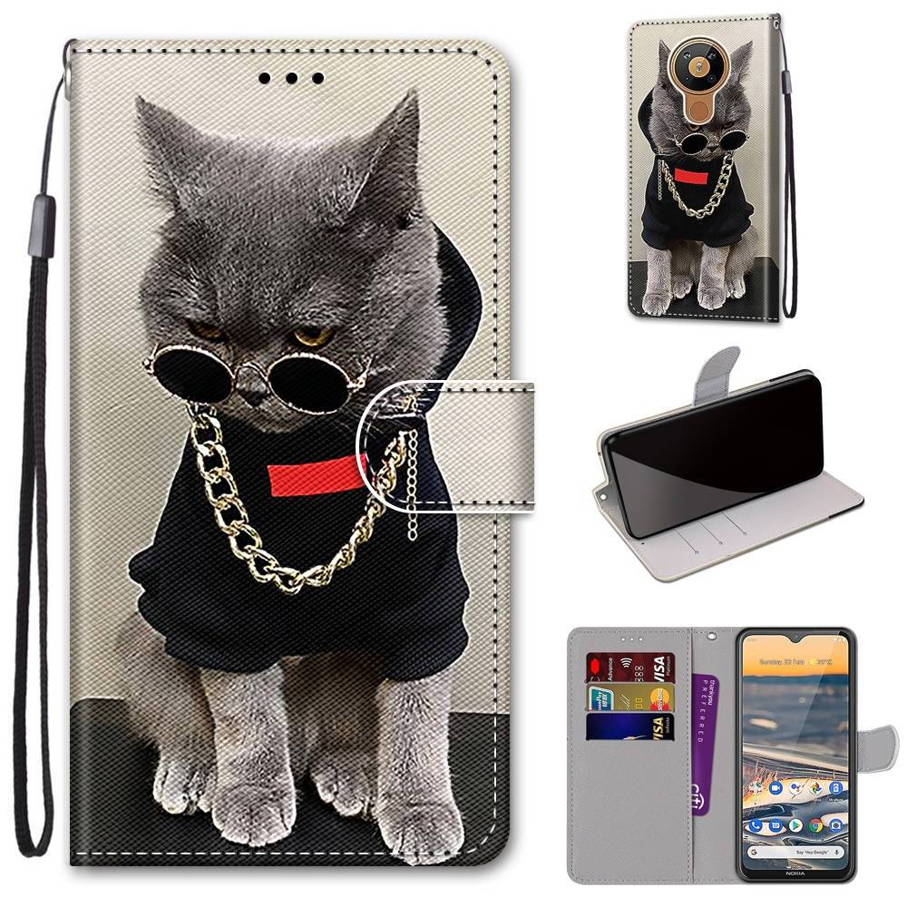 Für Nokia 5.3 Kunstleder Handy Tasche Book Motiv 2 Schutz Hülle Case Cover Etui Neu