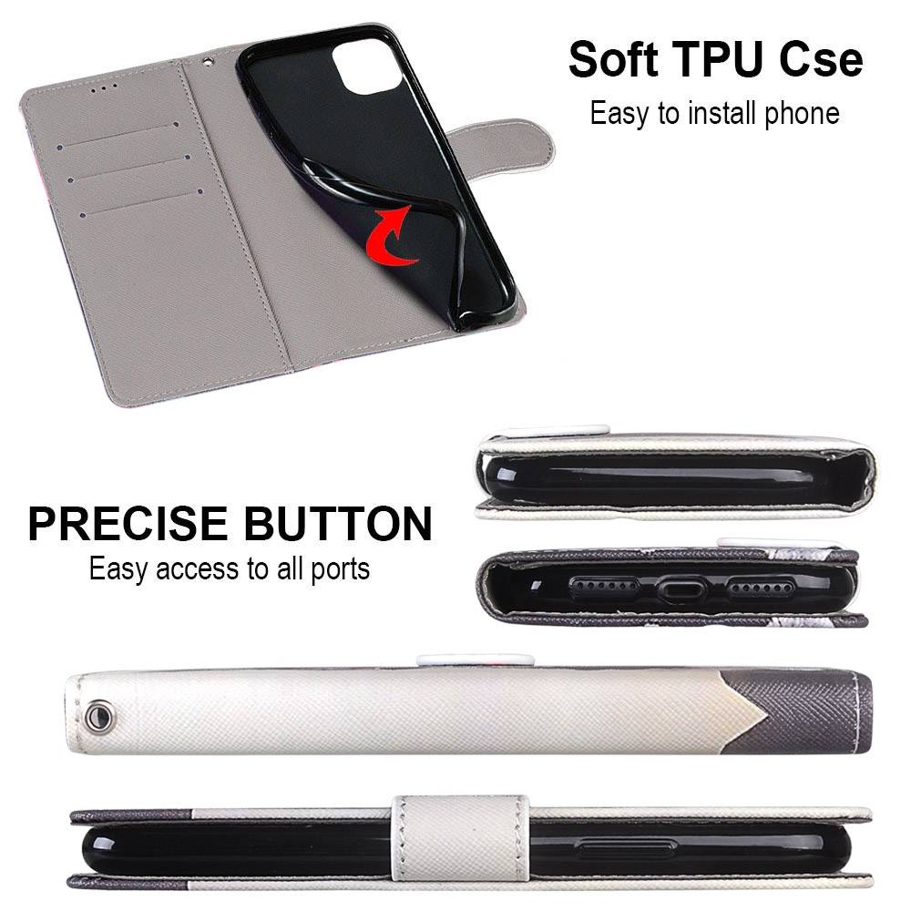 Für ZTE Blade A7 2020 Kunstleder Handy Tasche Book Motiv 5 Schutz Hülle Case Cover Etui Neu