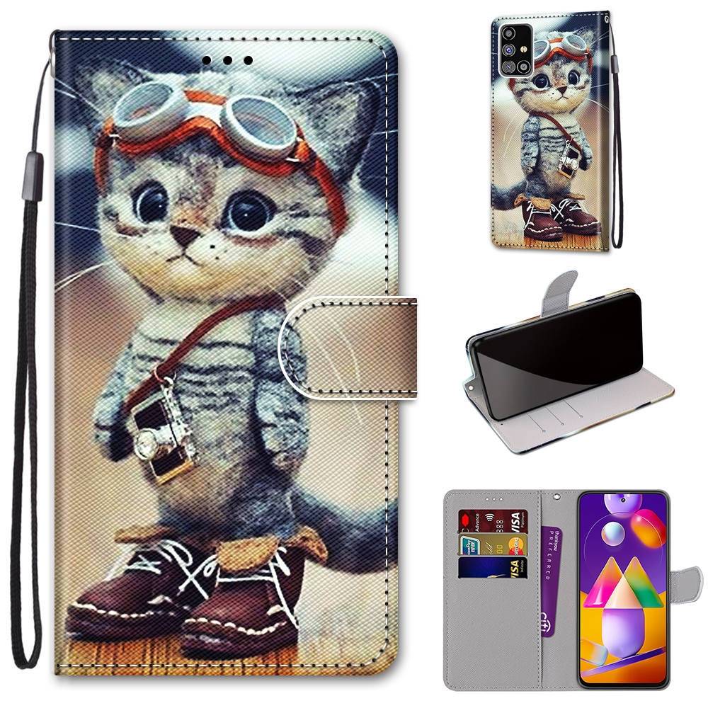 Für Samsung Galaxy M31s M317F Kunstleder Handy Tasche Book Motiv 1 Schutz Hülle Case Cover Etui Neu
