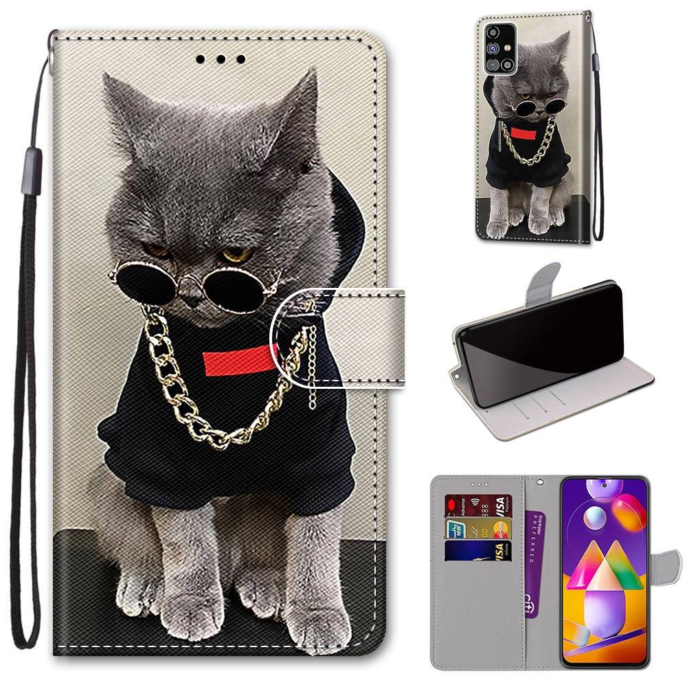 Für Samsung Galaxy M31s M317F Kunstleder Handy Tasche Book Motiv 2 Schutz Hülle Case Cover Etui Neu
