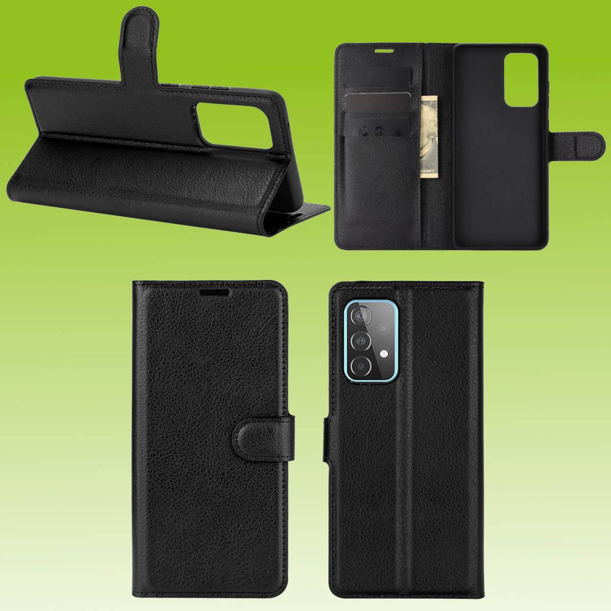 Für Samsung Galaxy A52 5G A525 / A52s 5G Handy Tasche Wallet Premium Schwarz Schutz Hülle Case Cover Etuis Neu Zubehör