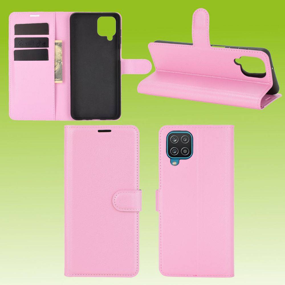 Für Samsung Galaxy A12 A125F Handy Tasche Wallet Premium Rosa Schutz Hülle Case Cover Etuis Neu Zubehör