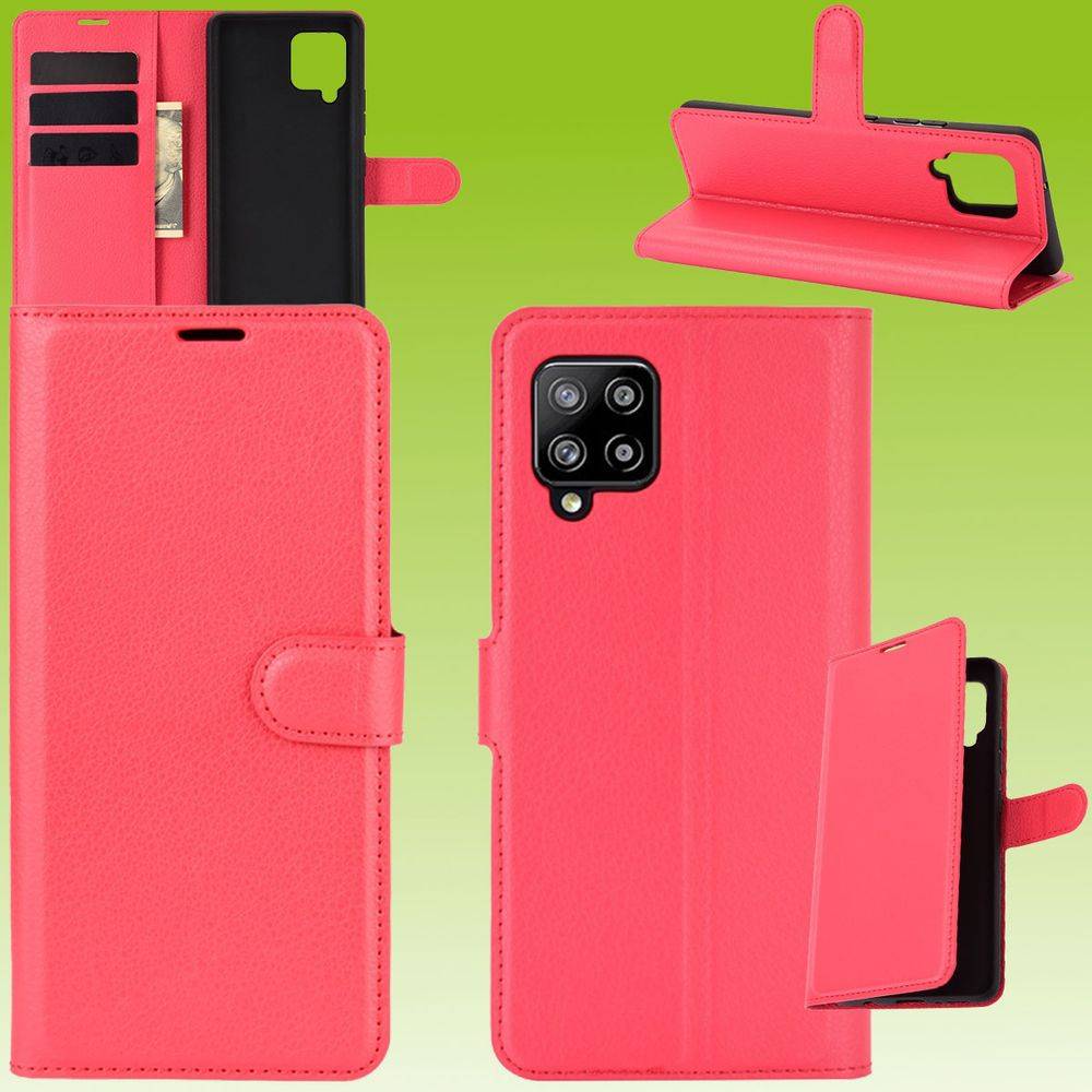 Für Samsung Galaxy A42 5G A426B Handy Tasche Wallet Premium Rot Schutz Hülle Case Cover Etuis Neu Zubehör