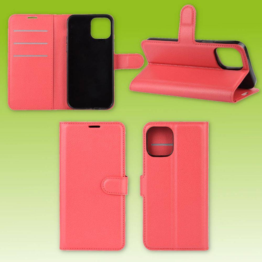Für Apple iPhone 12 Mini 5.4 Zoll Handy Tasche Wallet Premium Rot Schutz Hülle Case Cover Etuis Neu Zubehör
