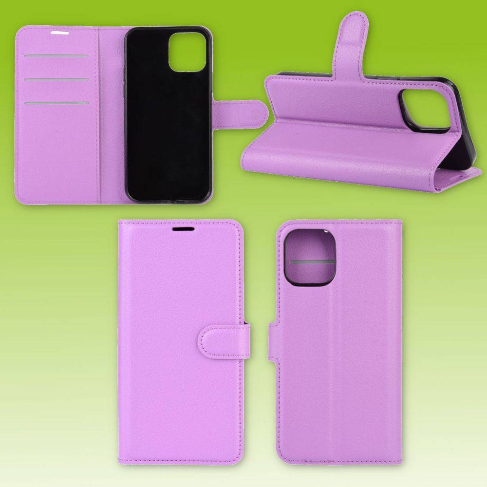 Für Apple iPhone 12 Mini 5.4 Zoll Handy Tasche Wallet Premium Lila Schutz Hülle Case Cover Etuis Neu Zubehör