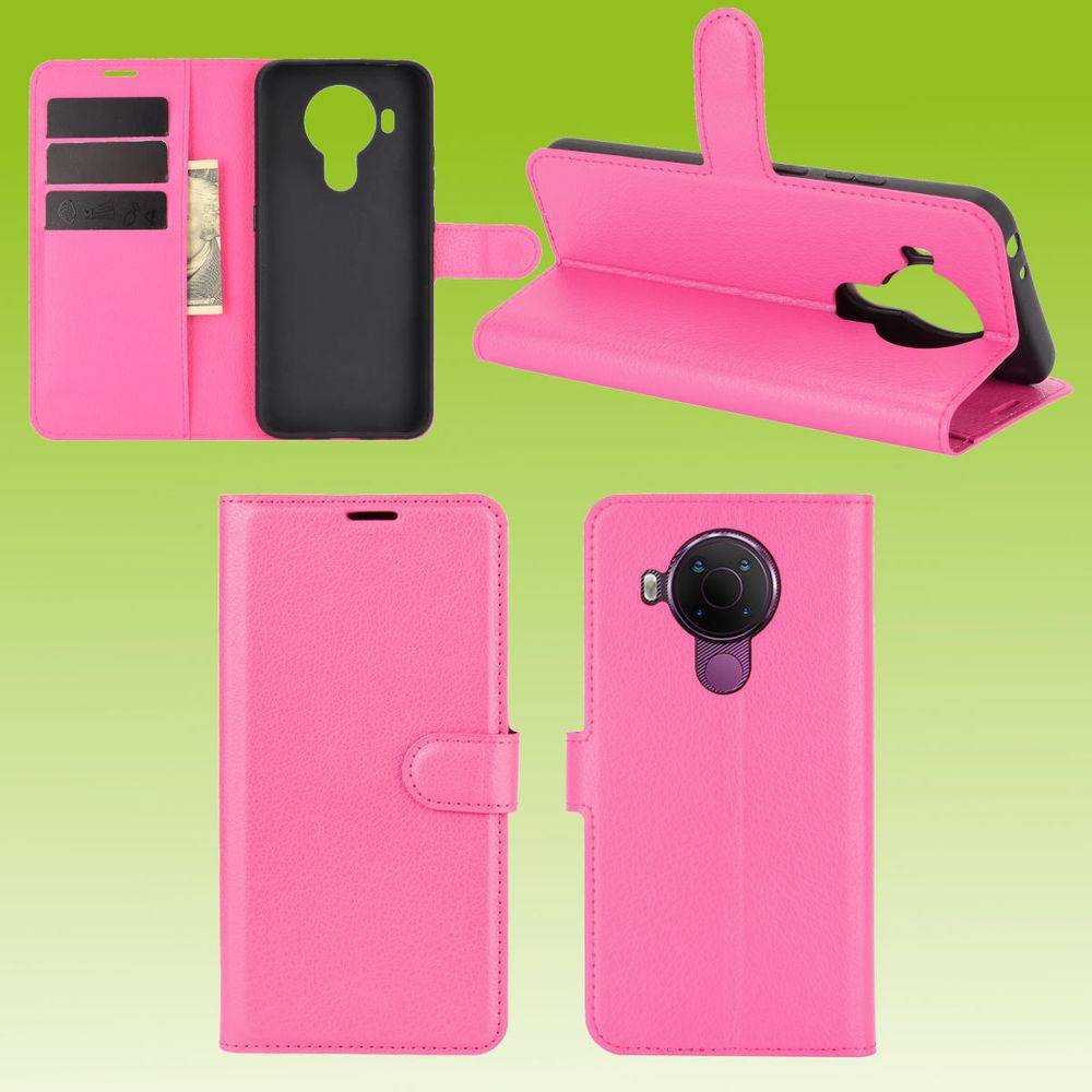 Für Nokia 5.4 Handy Tasche Wallet Premium Pink Schutz Hülle Case Cover Etuis Neu Zubehör