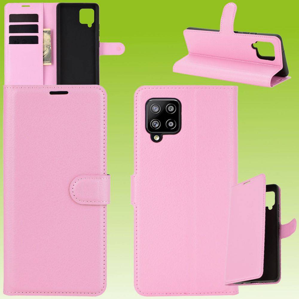 Für Samsung Galaxy A42 5G A426B Handy Tasche Wallet Premium Rosa Schutz Hülle Case Cover Etuis Neu Zubehör