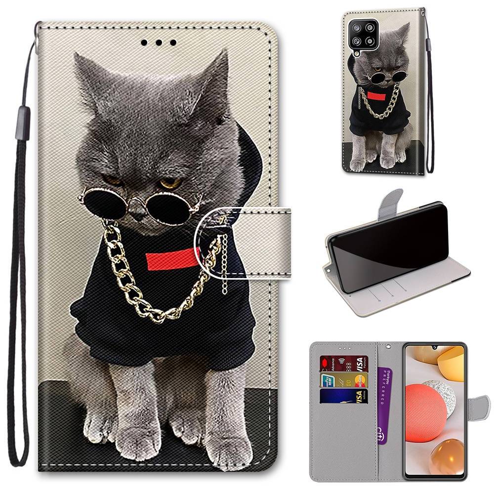 Für Samsung Galaxy A42 5G A426B Kunstleder Handy Tasche Book Motiv 9 Schutz Hülle Case Cover Etui Neu