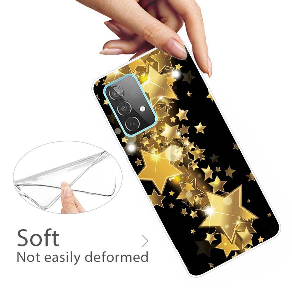 Für Samsung Galaxy A32 5G Silikon Case TPU Motiv Gold Star Schutz Muster Tasche Hülle Cover Etuis Zubehör