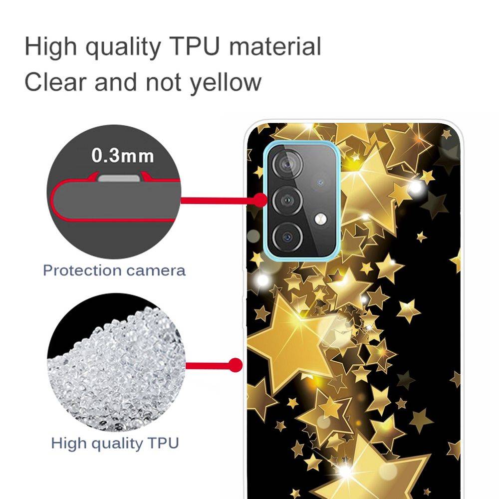 Für Samsung Galaxy A32 5G Silikon Case TPU Motiv Gold Star Schutz Muster Tasche Hülle Cover Etuis Zubehör