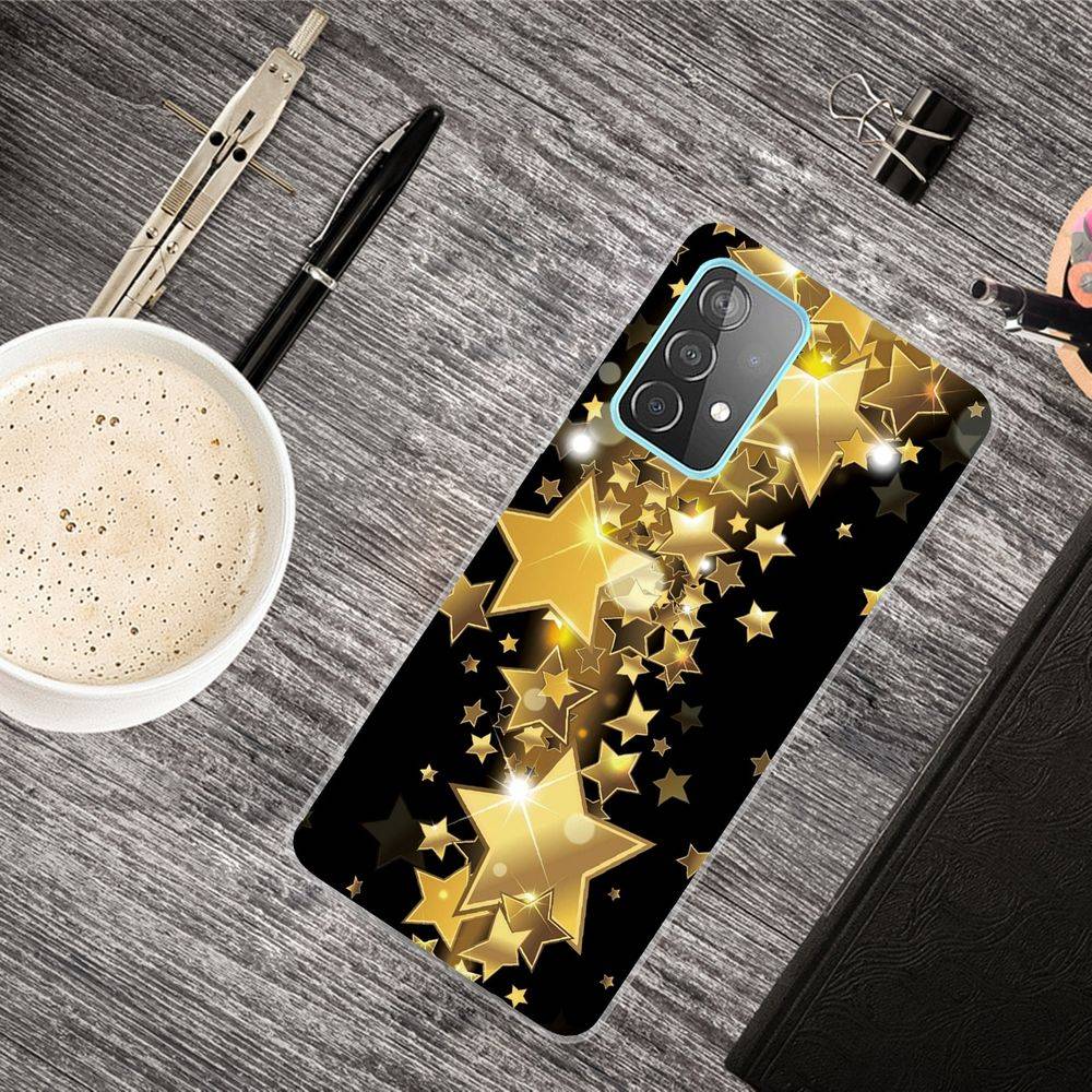 Für Samsung Galaxy A32 5G Silikon Case TPU Motiv Gold Star Schutz Muster Tasche Hülle Cover Etuis Zubehör