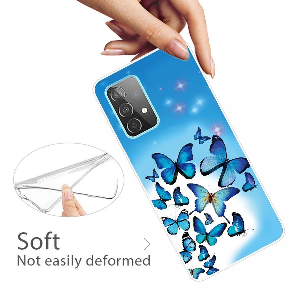 Für Samsung Galaxy A32 5G Silikon Case TPU Motiv Blue Butterfly Schutz Muster Tasche Hülle Cover Etuis Zubehör