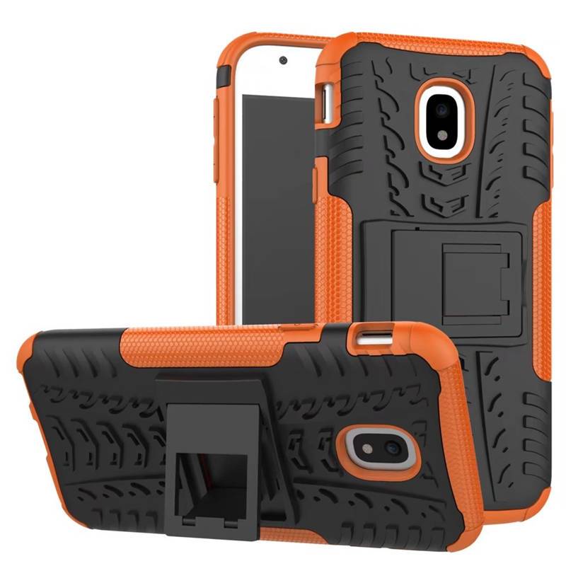 Hybrid Case 2teilig Outdoor Orange Tasche Hülle für Samsung Galaxy J7 J730F 2017