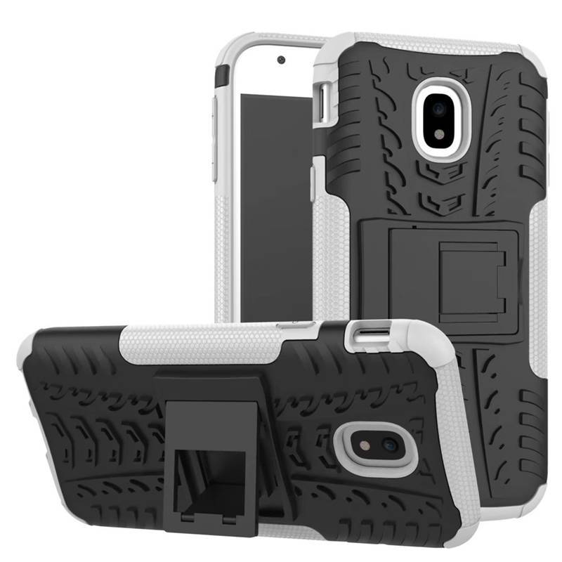 Hybrid Case 2teilig Outdoor Weiß Tasche Hülle für Samsung Galaxy J7 J730F 2017