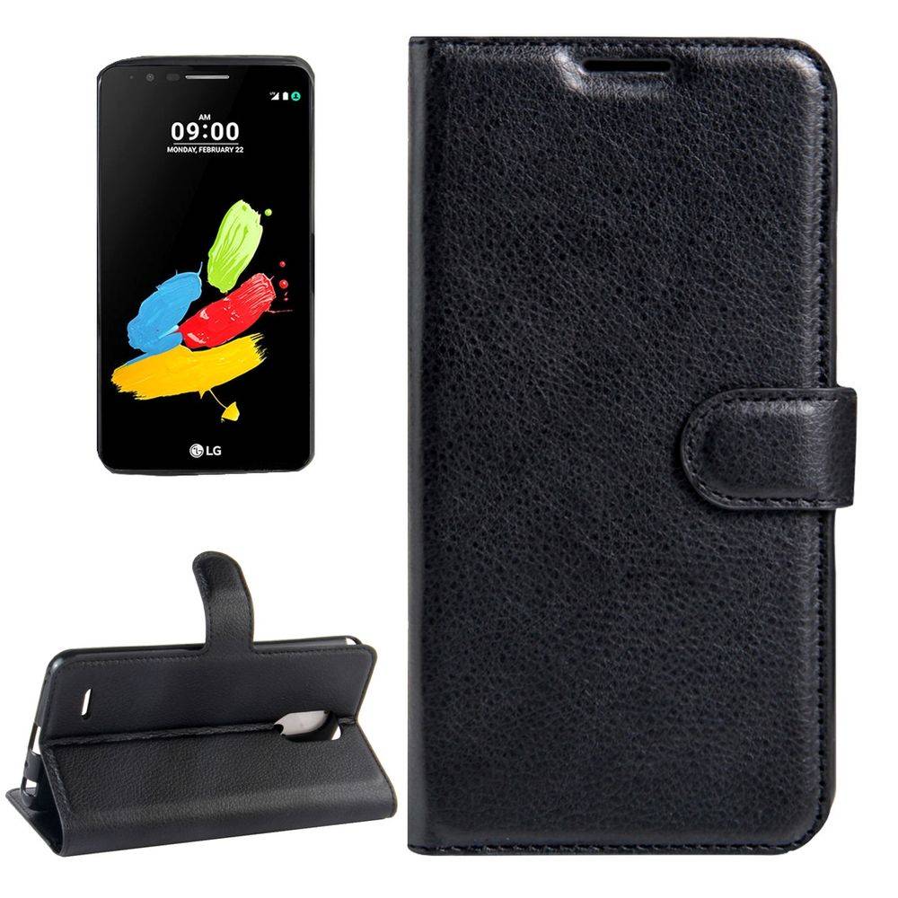 Tasche Wallet Premium Schwarz für LG Stylus 3 Schutz Hülle Case Cover Etui Neu