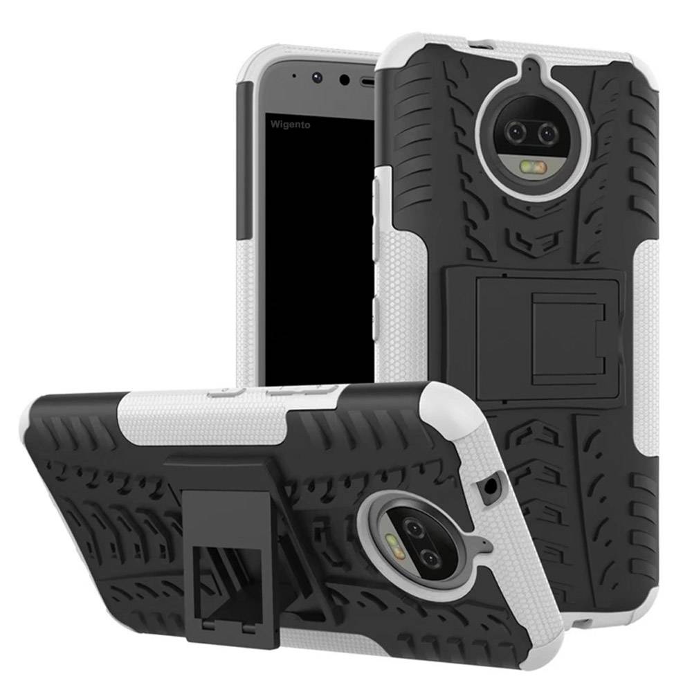 Hybrid Case 2teilig Outdoor Weiß für Motorola Moto G5S Tasche Hülle Cover