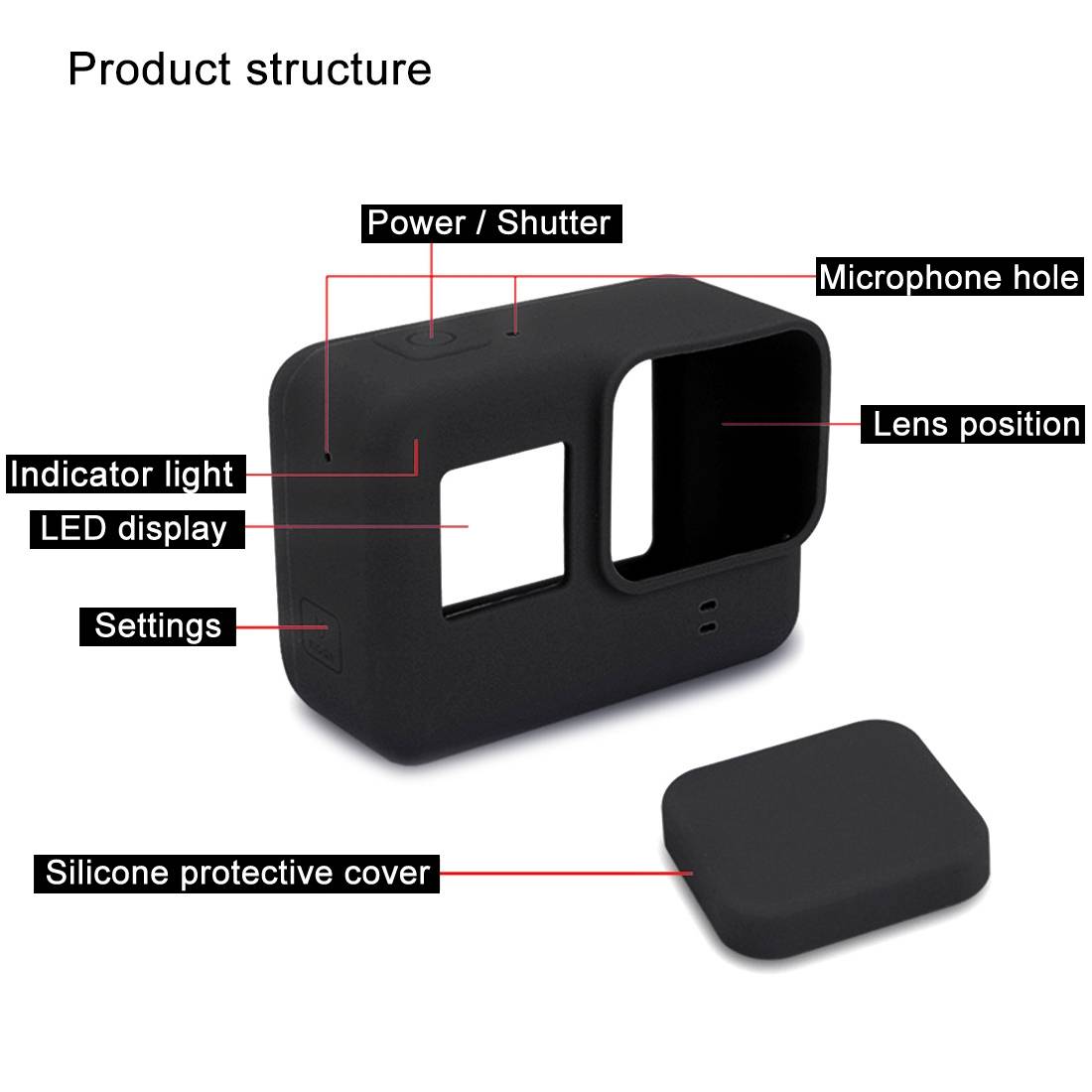 PULUZ Silikon Schutz für GoPro Hero 5 und 6 Schwarz