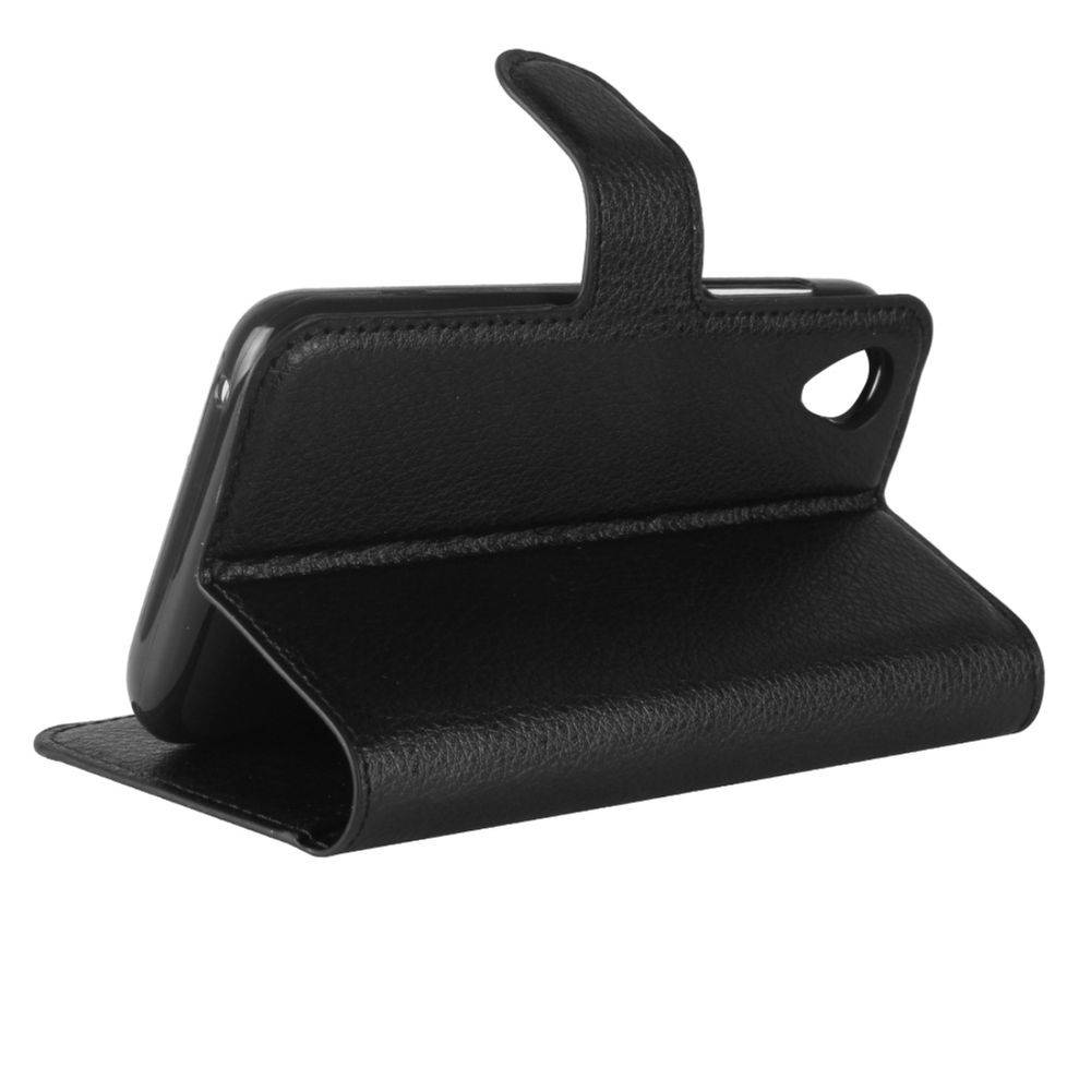 Tasche Wallet Premium Schwarz für Wiko Sunny 2 Schutz Hülle Case Cover Etui Neu