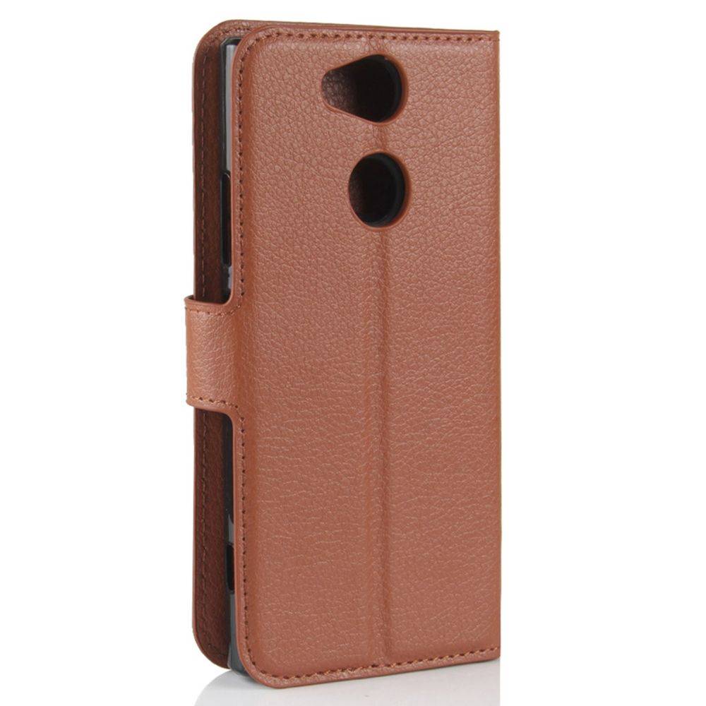 Tasche Wallet Premium Braun für Sony Xperia XA2 Schutz Hülle Case Cover Etui Neu