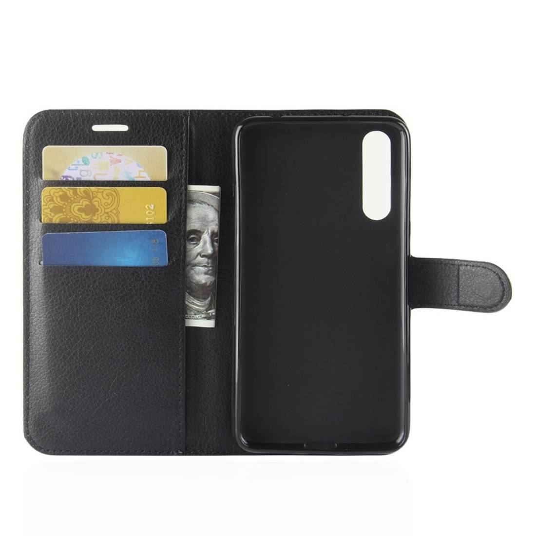Tasche Wallet Premium Schwarz für Huawei P20 Pro Schutz Hülle Case Cover Etui Neu Zubehör