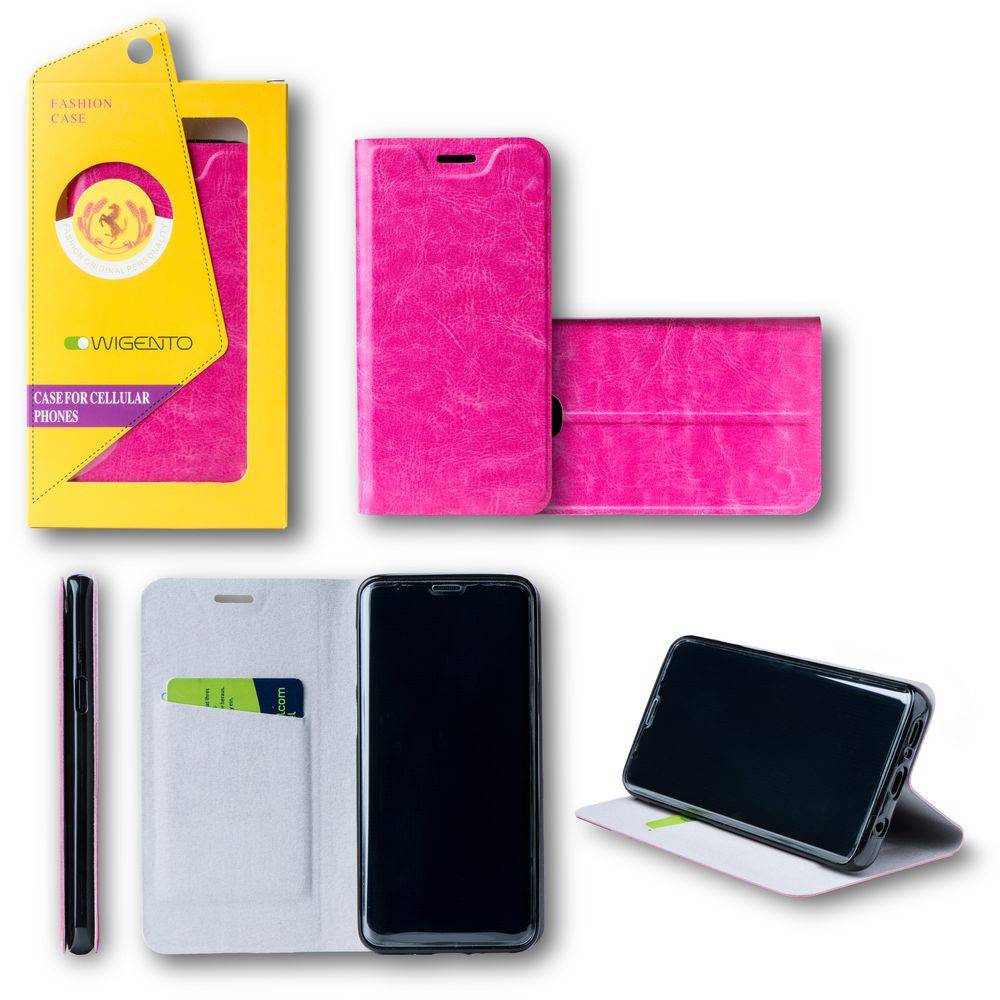 Für Huawei P20 Lite Flip / Smart Cover Pink Schutzhülle Cover Etui Tasche Hülle Neu Case