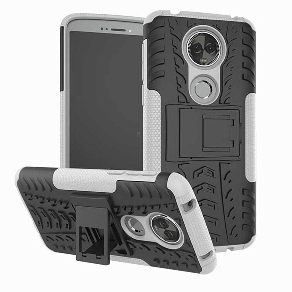 Für Motorola Moto E5 Plus Hybrid Case 2teilig Outdoor Weiß Etui Tasche Hülle Cover Schutz