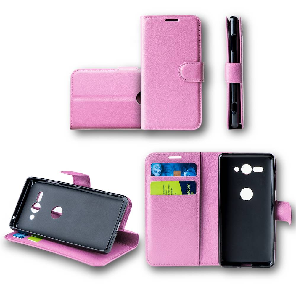 Für Wiko Lenny 5 Tasche Wallet Premium Rosa Schutz Hülle Case Cover Etui Neu Zubehör