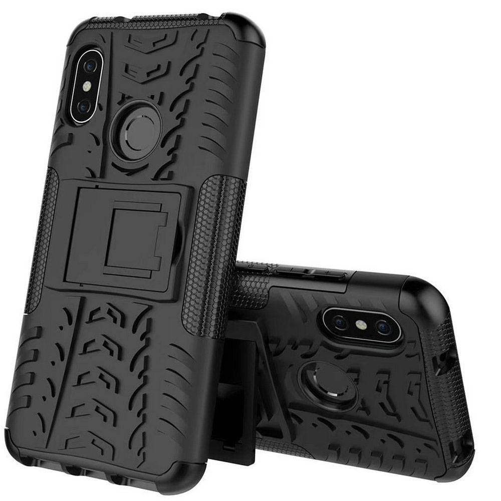 Für Xiaomi MI A2 Lite / Redmi 6 Pro Hybrid Case 2teilig Outdoor Schwarz Tasche Hülle Cover Schutz