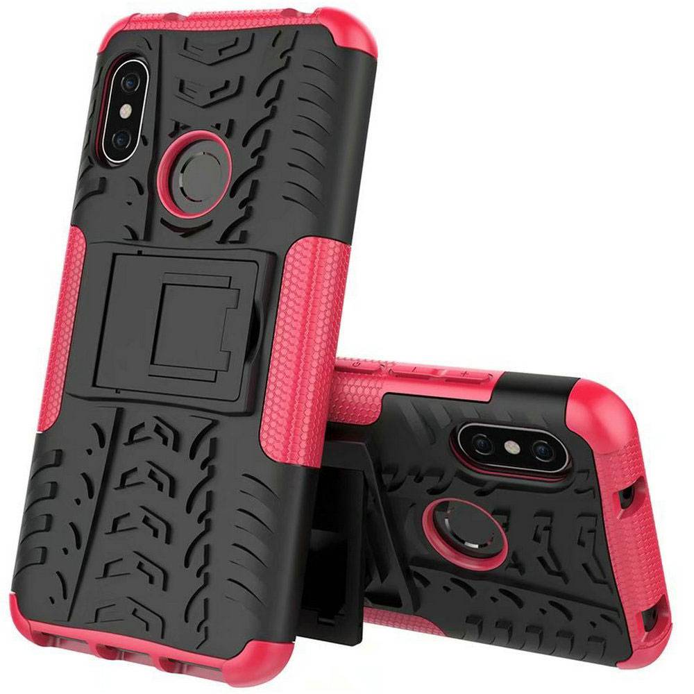 Für Xiaomi MI A2 / Mi 6X Hybrid Case 2teilig Outdoor Pink Tasche Hülle Cover Schutz