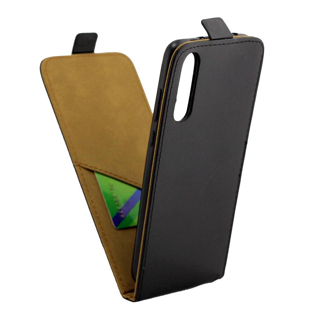 Fliptasche Premium Schwarz für Huawei P20 Lite Hülle Case Cover Schutz Zubehör Etui Neu