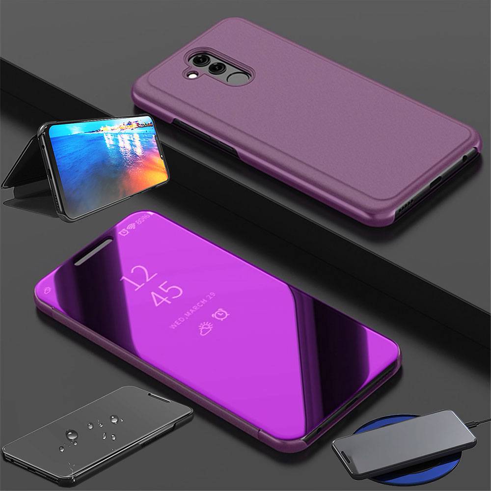 Für Huawei P30 Clear View Spiegel Mirror Smartcover Magenta Schutzhülle Cover Etui Tasche Hülle Neu Case Wake UP Funktion