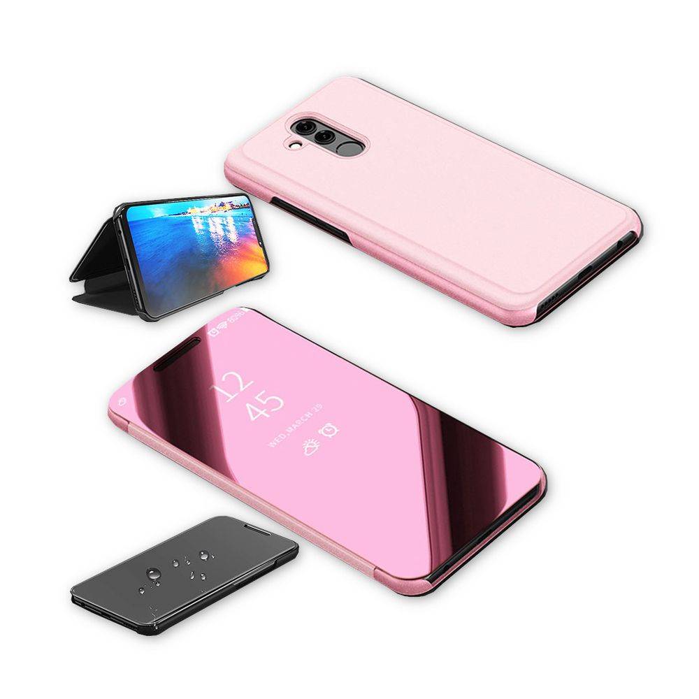 Für Huawei P30 Clear View Spiegel Mirror Smartcover Magenta Schutzhülle Cover Etui Tasche Hülle Neu Case Wake UP Funktion