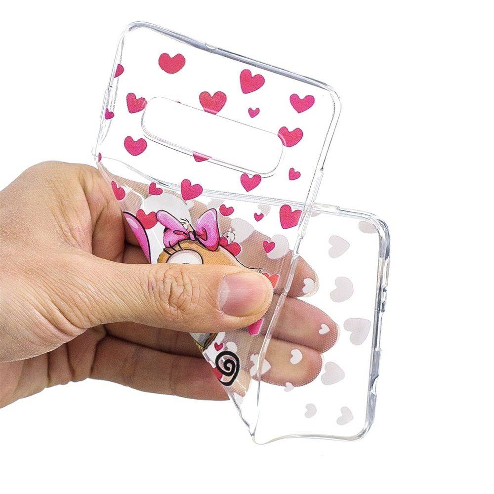 Silikon Case für Samsung Galaxy S10 Plus TPU Transparent Muster Pattern Eule Owl Herz Zubehör