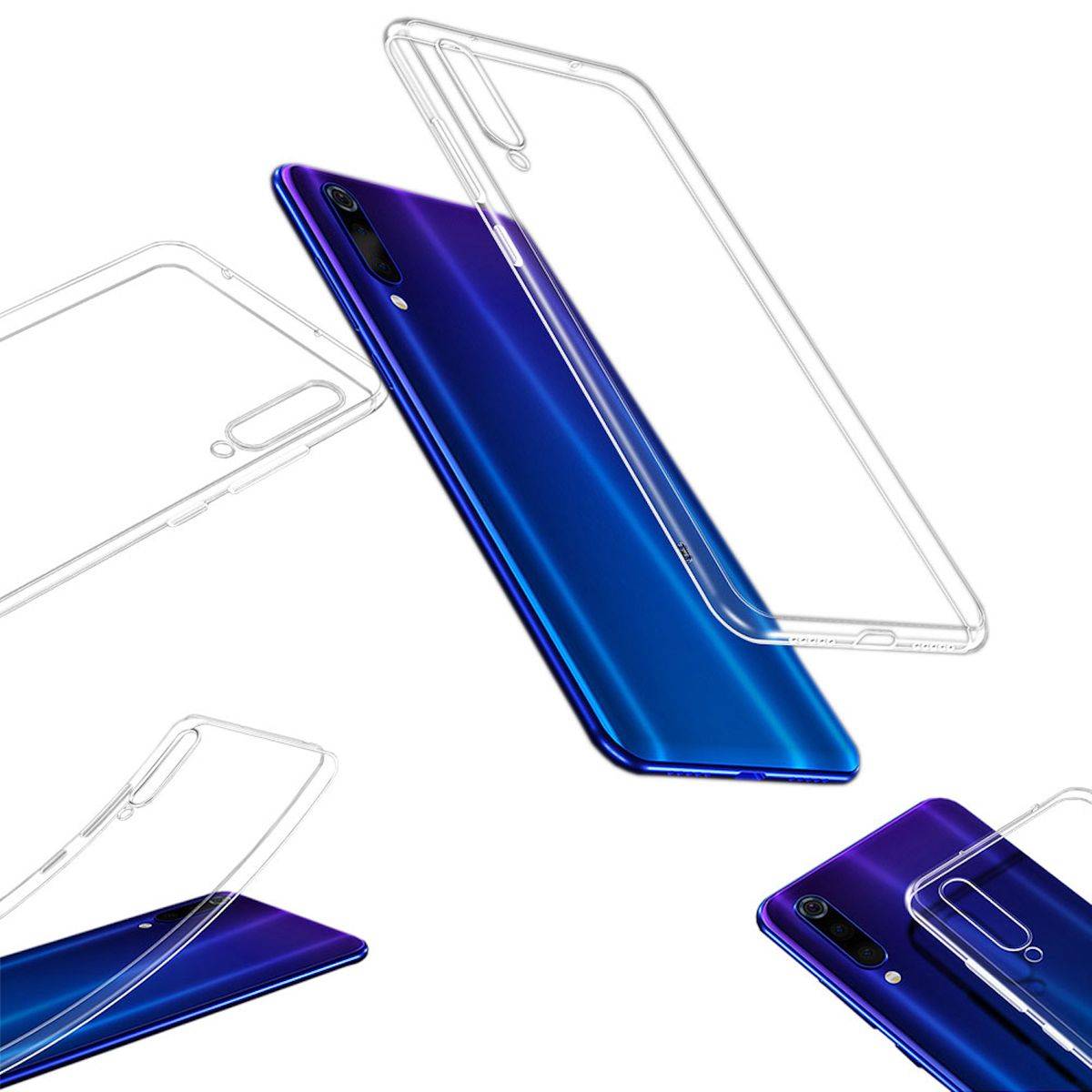 Für Xiaomi Mi 9 Silikoncase TPU Schutz Transparent Tasche Hülle Cover Etui Zubehör Neu