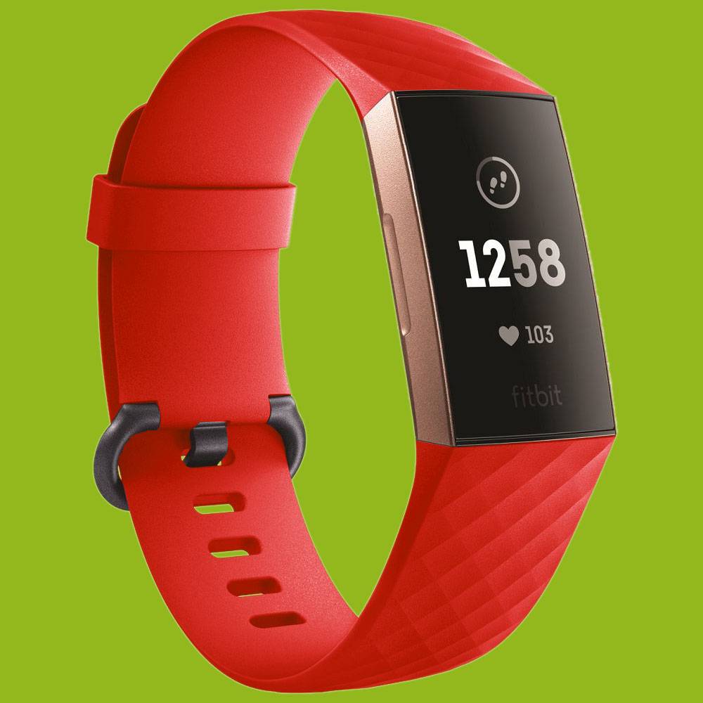 Für Fitbit Charge 3 / 4 Kunststoff / Silikon Armband für Männer / Größe L Rot Uhr