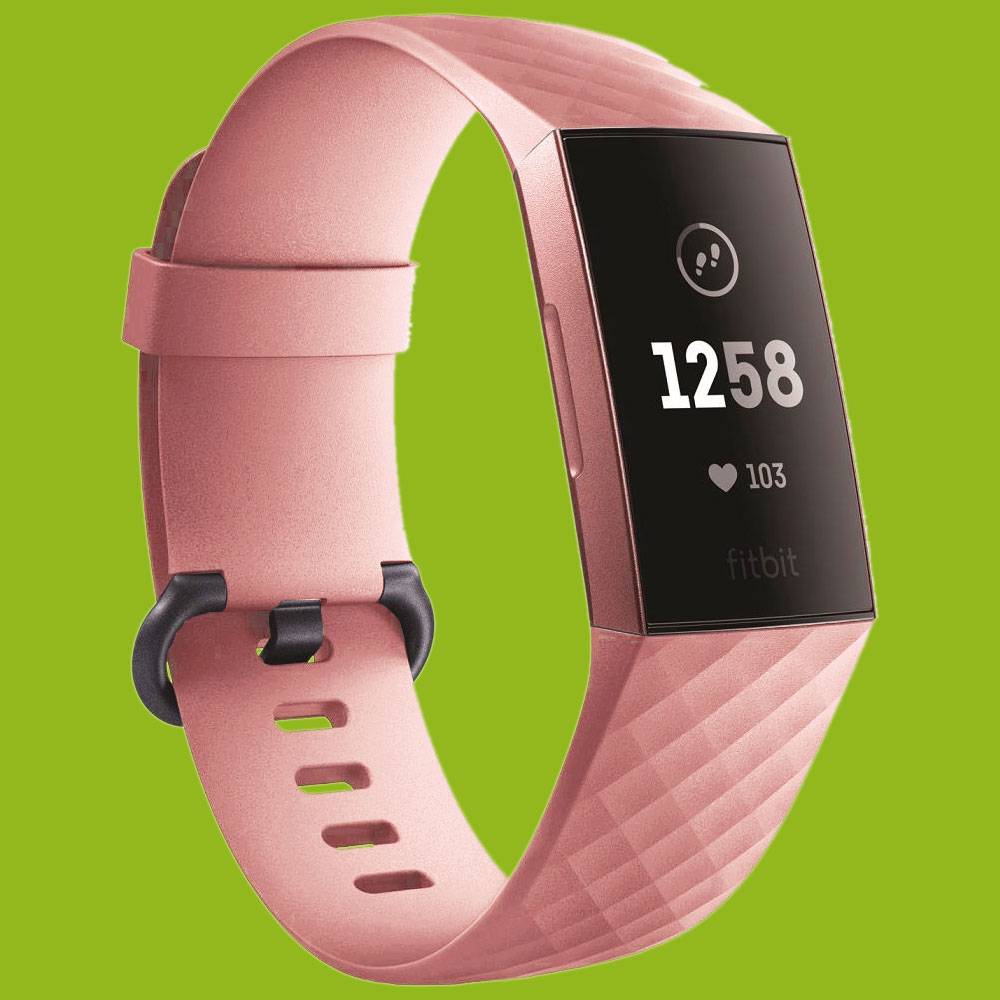 Für Fitbit Charge 3 / 4 Kunststoff / Silikon Armband für Männer / Größe L Pink Uhr