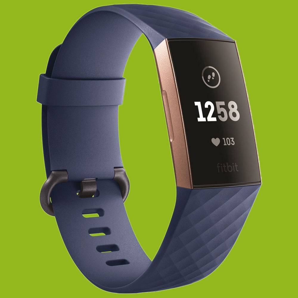Für Fitbit Charge 3 / 4 Kunststoff / Silikon Armband für Männer / Größe L Navy-Blau Uhr
