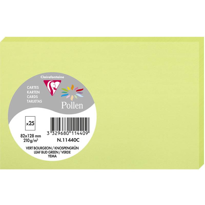 Pollen by Clairefontaine Briefkarte 82 x 128 mm, knospengrün