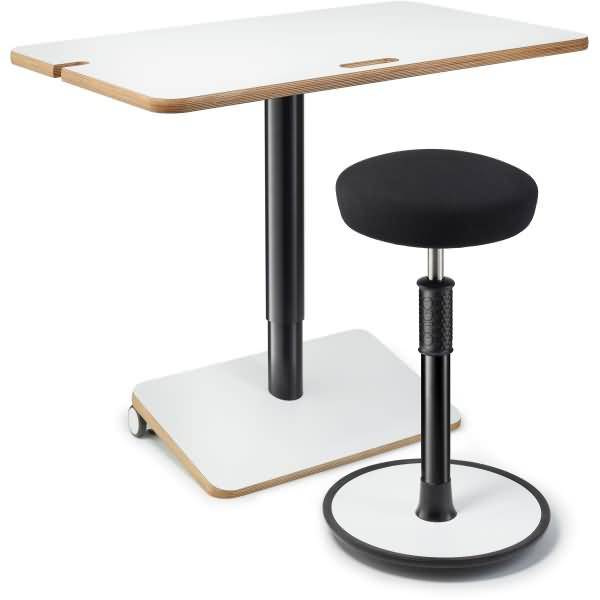 Sitz-/Stehtisch Spark BxTxH 80x62x67-113cm weiß/schwarz