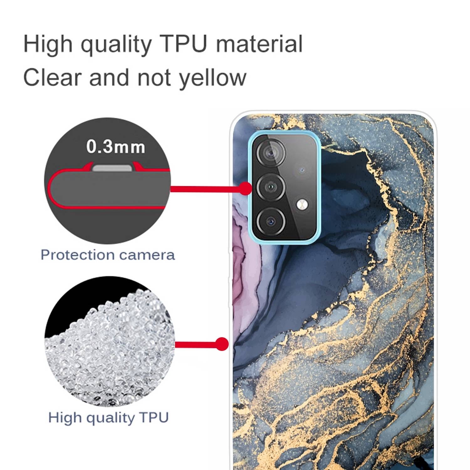 Für Samsung Galaxy A32 5G Silikon Case TPU Marble Abstract Gold Schutz Muster Tasche Hülle Cover Etuis Zubehör