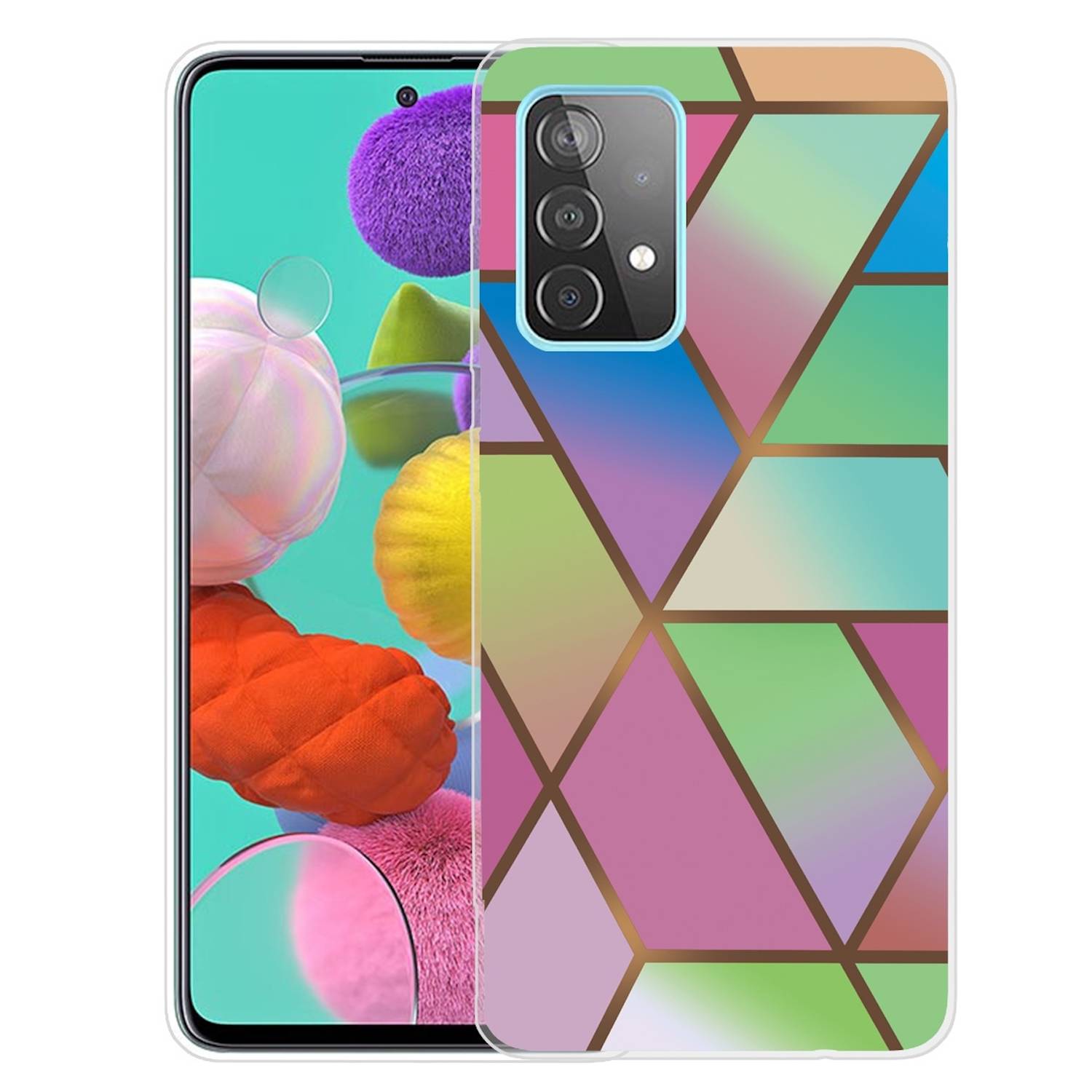 Für Samsung Galaxy A32 5G Silikon Case TPU Marble Bunt Schutz Muster Tasche Hülle Cover Etuis Zubehör