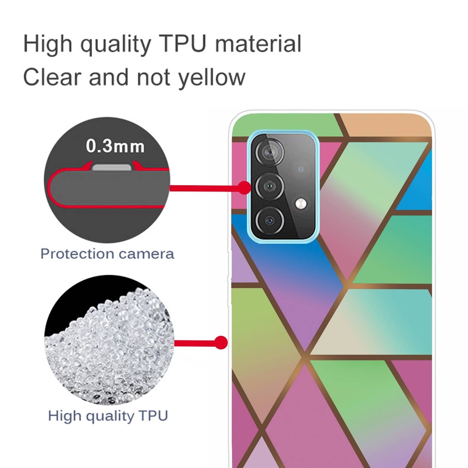 Für Samsung Galaxy A32 5G Silikon Case TPU Marble Bunt Schutz Muster Tasche Hülle Cover Etuis Zubehör