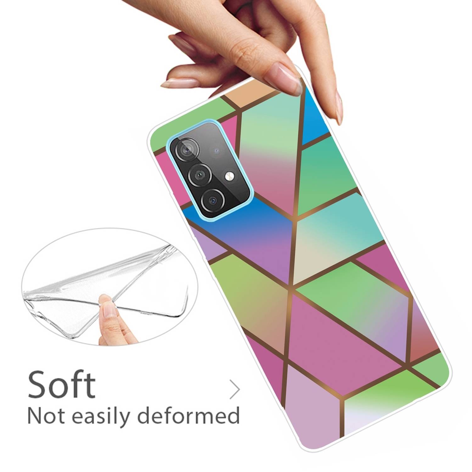 Für Samsung Galaxy A32 5G Silikon Case TPU Marble Bunt Schutz Muster Tasche Hülle Cover Etuis Zubehör